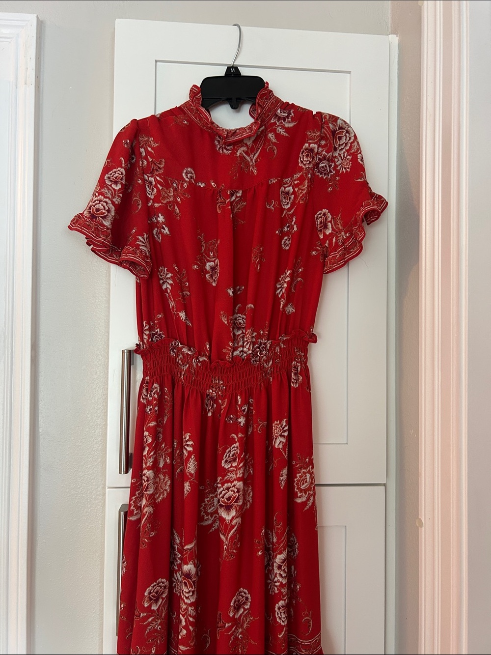 Max Studio Rust Floral Button-Front Tiered Maxi Dress - Picture 7 of 9